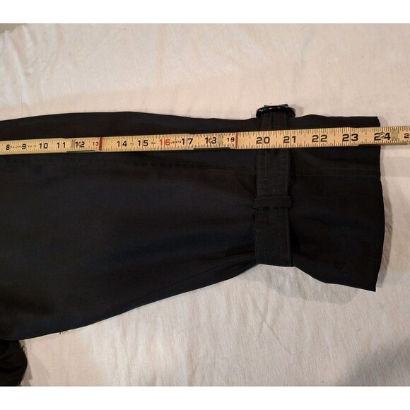Vintage UTEX Chic Trenchcoat Size 12 Women's Black Belted Double Breasted - Picture 9 of 11